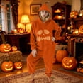 thumbnail image 4 of Family Halloween Pajamas,Matching Pumpkin Pjs,Halloween Lounge Set,Family Holiday Onesies,Matching Pumpkin Onesie Pajamas Holiday Family Sleepwear Halloween Party Hooded Jumpsuit Lounge,XL, 4 of 8