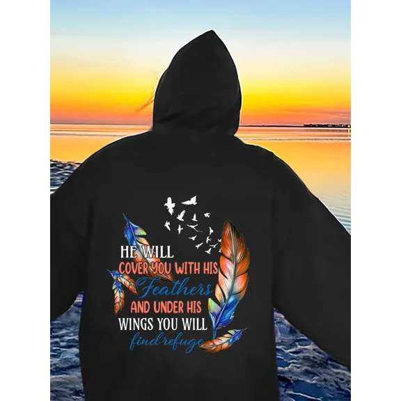 Alphabet Letter Print Polyester Casual Hoodie Shirt for Men & Women, up to Size 5XL