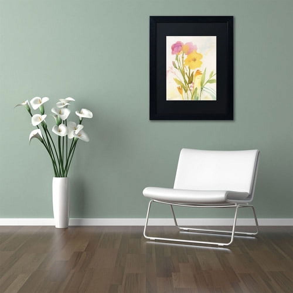 Trademark Fine Art "Wildflowers Against the Sky" Canvas Art by Sheila Golden, Black Matte, Black Frame
