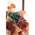 thumbnail image 2 of Artificial Flowers 25pcs Real Looking Teal Green Terracotta Ombre Colors Foam Fake Roses with Stems for DIY Wedding Bouquets Bridal Shower Centerpieces Floral Arrangements Tables Decoration, 2 of 6