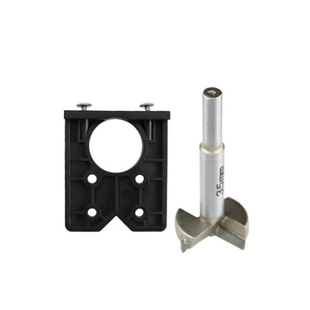 

FTjfrsbc 35mm Hinge Hole Drilling Guide Locator Hole Opener Jig Drill Bits (Black)
