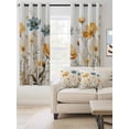 thumbnail image 2 of Floral Watercolor, Blackout Curtains 39 Inches Long for Bedroom, Retro Flower Botanical Leaves Herb Thermal Insulated Room Darkening Black Out Window Curtain Panels Grommet Drapes for Living Room, 2 of 8