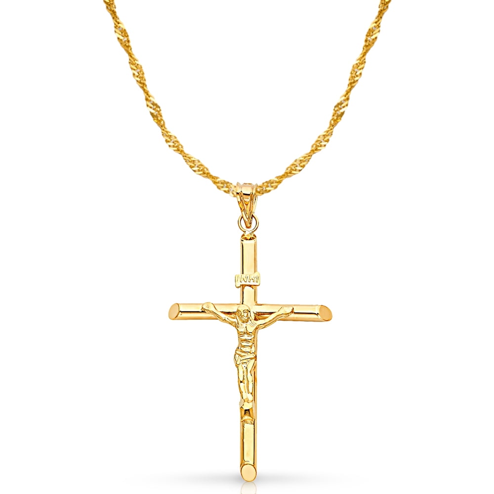 Details about    14K Yellow Gold Crucifix Pendant