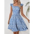 thumbnail image 5 of Women's Summer Dresses Casual Square Neck Floral Sundress with Pockets A Line Flowy Beach Dress, 5 of 6