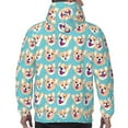thumbnail image 7 of Xecao Cute Corgi Head Pattern Men's Adult Pullover Hoodie,Hooded Sweatshirt-XX-Large, 7 of 7