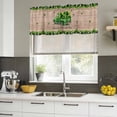 thumbnail image 4 of St. Patrick's Day Curtain Valances for Windows, Kitchen Valance Window Treatments Panel 2 Pack, Spring Green Shamrocks Truck Coin Plaid Rod Pocket Short Curtains for Bathroom Bedroom 54 x 18 Inch, 4 of 8