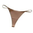 thumbnail image 2 of lulshou Womens Underwear Seamless Thong Thin Strap Fitness Panties with Cotton Gusset Panties, Coffee, L, 2 of 9