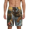 thumbnail image 3 of Lsque Flower Field Cute Bulldog Mens Sleep Pajama Shorts,Short Pajama Pants, Cotton Ultra-Soft Knit-Medium, 3 of 9