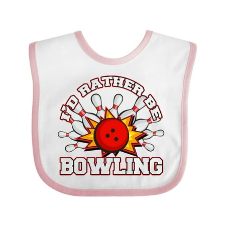

Inktastic I d Rather Be Bowling Gift Baby Boy or Baby Girl Bib