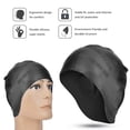 thumbnail image 4 of 1 gorro deportivo de silicona para natación, elástico, cómodo y con protección para las orejas para piscina, color negro., 4 of 9