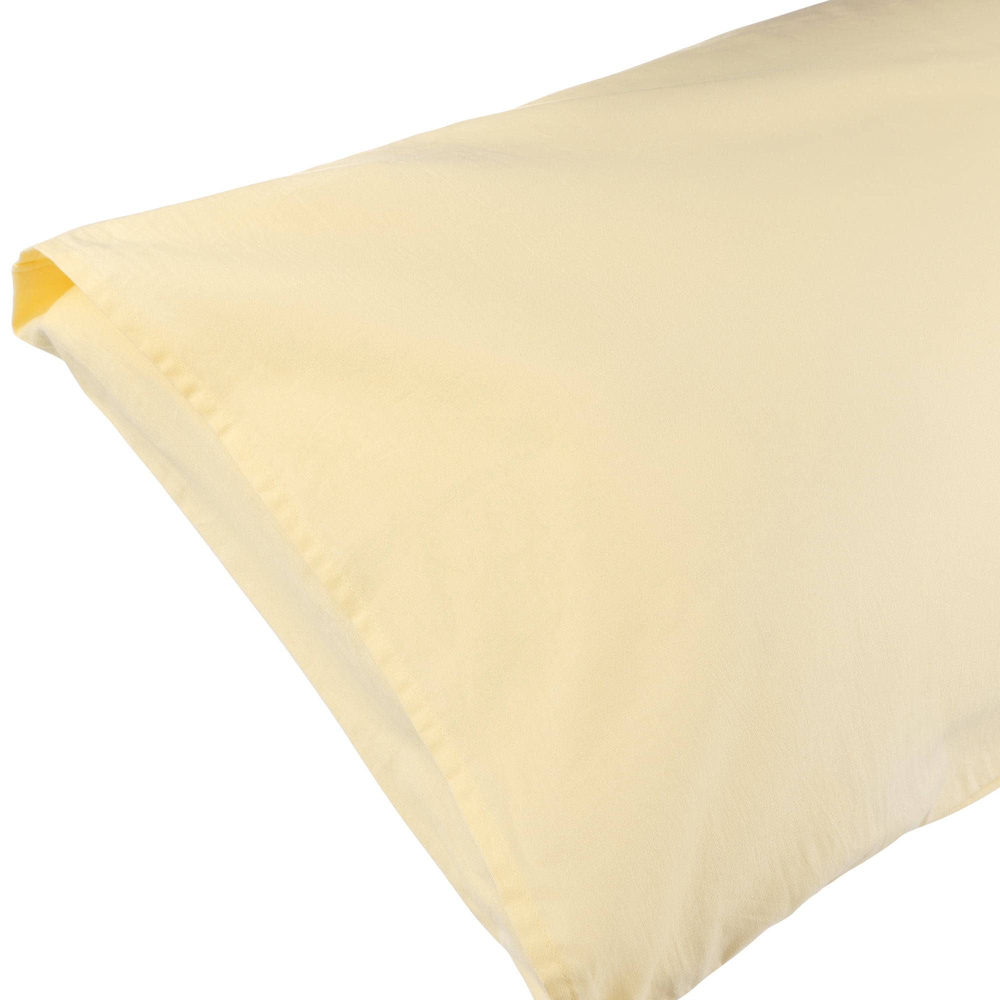 Unique Bargains Envelope Closure Cotton Durable Easy Care Pillowcases (2 Count) Yellow Queen