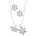 thumbnail image 1 of Delight Jewelry Silvertone Soccer Mom Silver tone Snowflake Charm Necklace and Stud Earrings, 1 of 4
