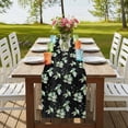 thumbnail image 4 of Black Summer Botanical Table Runner, Green Spring Floral Birds Farmhouse Cotton Linen Table Runners 120 Inches Long, Dresser Scarf Runner for Dining/Living Room/Kitchen/Square Tables 13''x120'', 4 of 9