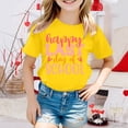 thumbnail image 1 of FYEGRE Girls Academic Graduation T-Shirt, Kids Graphic Short Sleeve Tee for School Ceremony, Youth Comfort Wear for Graduation Party, Outdoor Activities and Daily Life Yellow 3-4 Years, 1 of 3