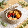 thumbnail image 5 of Virelaxpo Foldable Storage Basket with Lid Cotton Rope Handles Polka Dot Pattern for Closet Shelves Blanket Clothing Home Organization, 5 of 6