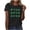 Black-KL-home supplies, variant on Home Ladies St. Patricks Day Printed Round Neck Short Sleeve Shirt Casual Top for Women Daily Party Wear Home Accessories