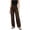 Coffee, variant on LEAVINGSUO Straight Leg Cargo Jeans Trousers for Women Fashion High Waisted Pockets Solid Color Button Zipper Casual Denim Pants Black S