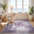 thumbnail image 3 of Design&I 8'x10' Washable Area Rug Snag-Free Purple Grey Boho Medallion Design Symmetrical Accents with Decorative Border for Dining Room, Large Office, Lounge, 3 of 7