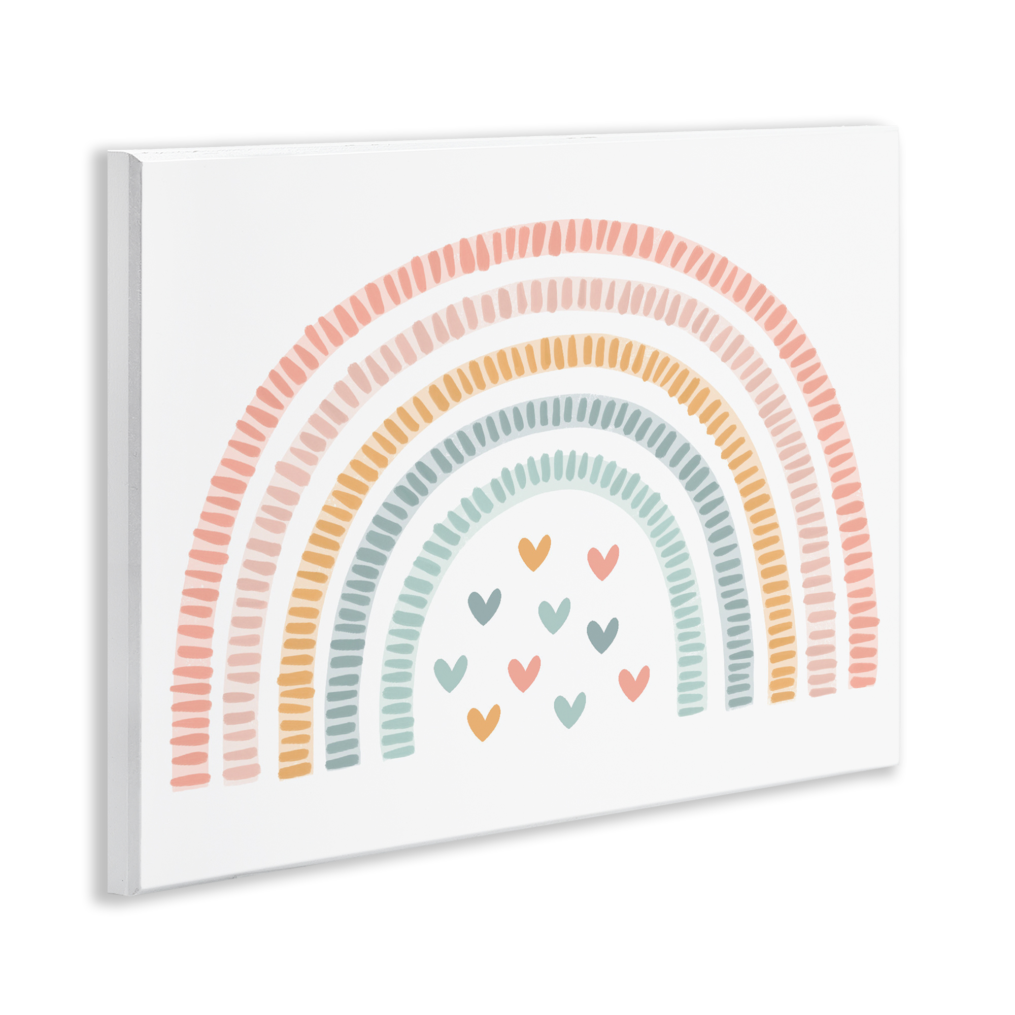 Stupell Industries Whimsical Pastel Rainbow with Hearts Wall Plaque Art, design by Lil' Rue