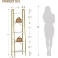 thumbnail image 2 of Ladder Shelf  Bookshelf Bookcase Freestanding Corner Storage Shelve With 2 Hooks For Home Office Living Room Kitchen Bedroom Industrial 11.8" D X 17.3" W 63" H White Bc19213g, 2 of 8
