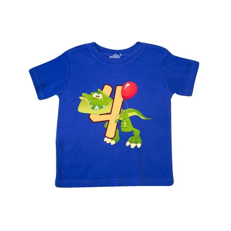 

Inktastic T-Rex 4th Birthday Gift Toddler Boy or Toddler Girl T-Shirt