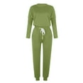thumbnail image 6 of Outfmvch Workout Sets Two Piece Sets for Women Joggers for Women Long Sleeve Crewneck Tops Long Pants Tracksuit Sweatsuits Lounge Sets for Women Workout Sets for Women Z Green L, 6 of 8