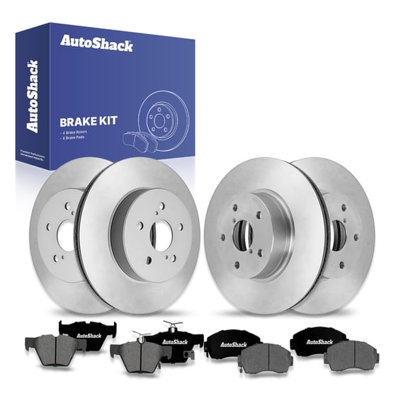 AutoShack Front Vented & Rear Vented Brake Rotors   Premium Ceramic Pads 12-PC Brake Kit Replacement for 2016-2019 Subaru Legacy