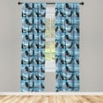 thumbnail image 3 of Ambesonne Narwhal Curtains, Arctic Ocean Fauna, Pair of 28"x95", Blue Dark Coral Black, 3 of 5