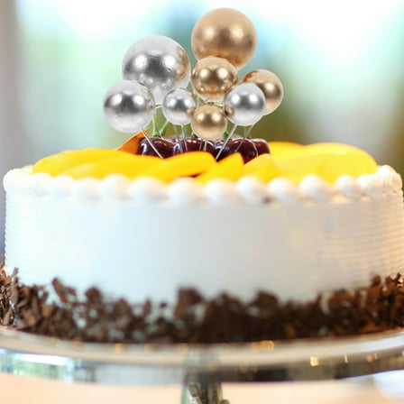 Masteelf 32 Pcs Balls Cake Toppers Cake Picks Mini Balloon Cupcake Inserts Balls Bubble Diy Decoration For Baby Shower Kids Birthday Party Decorations