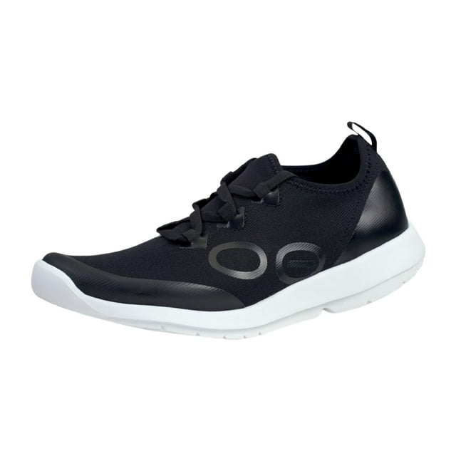 Zapato de recuperación OOFOS oOMG Sport LS blanco y negro para hombre, talla 10