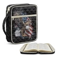 thumbnail image 2 of Xixirimido Bible Cover Case for Women Men Large Bible Cover with Handle Quilted Bible Carrying Case Bible Study Supplies Accessories, American Flag Eagle, 2 of 7