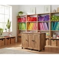thumbnail image 3 of Pemberly Row Contemporary Engineered Wood Sewing Craft Cart in Oak, 3 of 20