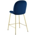 thumbnail image 3 of Contemporary Modern Urban Designer Bar Pub and Dining Kitchen Counter Stool Chair, Velvet Fabric Metal Steel, Navy Blue, 3 of 6
