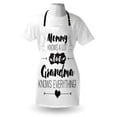 thumbnail image 3 of Grandma Apron Arrows and Heart Motifs with Monochrome Quote About Grandparents, Unisex Kitchen Bib Apron with Adjustable Neck for Cooking Baking Gardening, Charcoal Grey Black White, by Ambesonne, 3 of 3