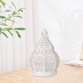 thumbnail image 1 of Lámpara de jardín portátil con forma de calabaza hueca, candelabro de mesa, portavelas decorativo para patio, hogar, estante, fiestas. blanco, 1 of 8