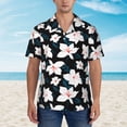 thumbnail image 6 of Picia Lilies Flowers Gentle Cotton Regular Fit Short Sleeve Casual Hawaiian Shirt for Men-X-Large, 6 of 9
