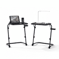 thumbnail image 1 of Homy Casa 2 Pack Houston Modern Metal TV Tray Table Adjustable Height Couch Snack Table with Cup Holder for Sofa Use, Black, 1 of 6