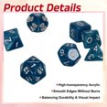 thumbnail image 3 of Polyhedral DND Dice Set, 7 Pcs DND Acrylic Dice for RPG Role Playing Table Games Tabletop Gaming Accessories, Sparkling Navy Blue, 3 of 6