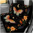 thumbnail image 3 of Pzuqiu Floral Butterfly Automobile Interior Sets Car Front Rear Seat Cover Steering Wheel Seat Belt Headrest Center Console Cushion Pad Keychain Coaster 14 Pcs Full Set Covers Fit Most Vehicles, 3 of 7