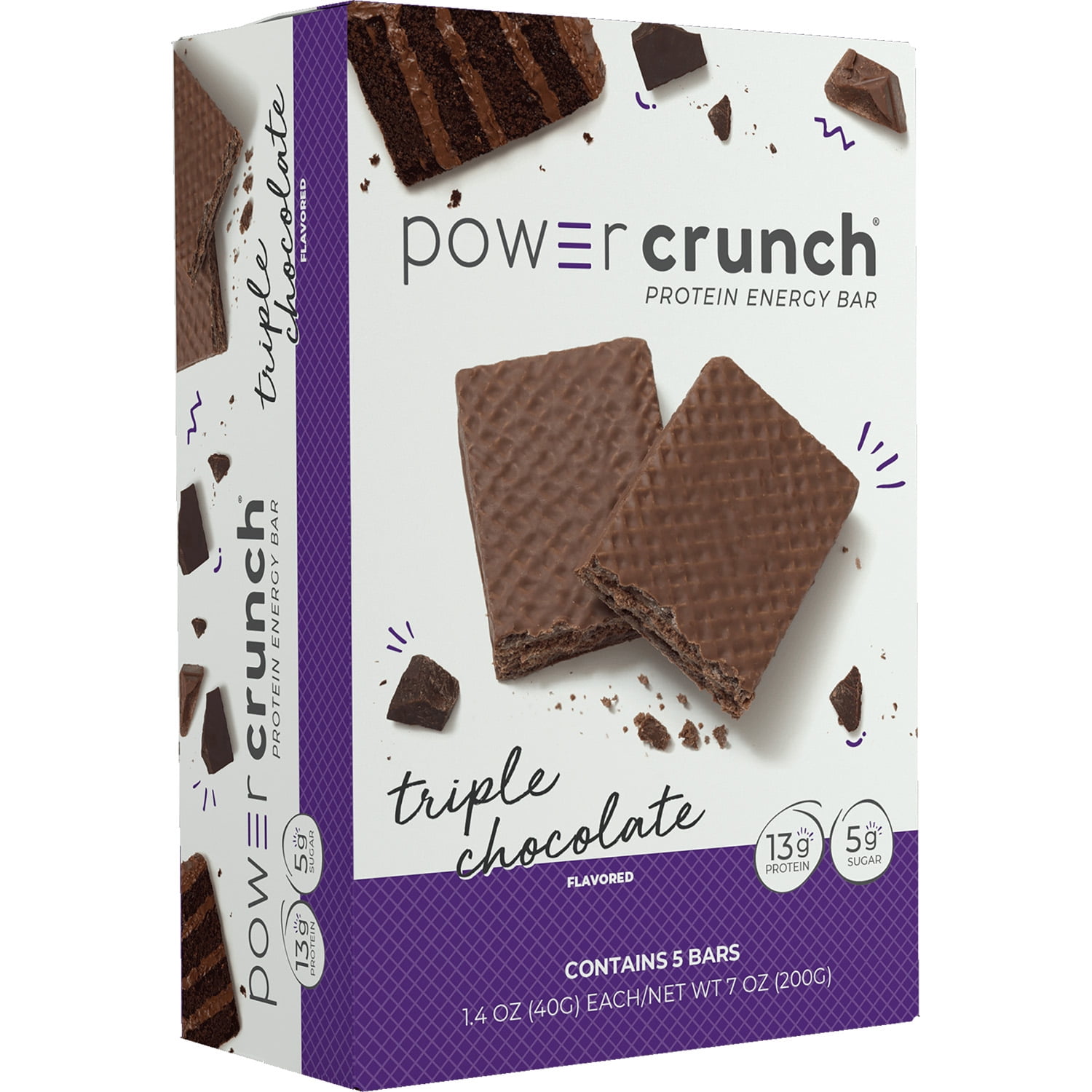 Power Crunch ORIGINAL Protein Energy Bar Triple Chocolate, 7 oz, 5 count