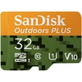 SanDisk 32GB Outdoor Plus MicroSDHC UHSI Memory Card with Adapter SDSQUB3032GAW6VA