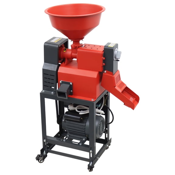 Rice Milling Machine Rice Sheller Peeling Machine Wheat Rice Thresher with Caster 220V