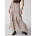 thumbnail image 3 of Rdhnmea Women's Tiered Long Skirts Vintage Elastic Waist Frill Trim Skirts, 3 of 6