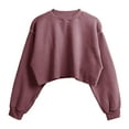 thumbnail image 5 of Baberdicy Sweatshirt for Women, Women Cropped Sweatshirt Long Sleeves Pullover Fleece Crop Tops Pullover Sweaters for Women, 5 of 8