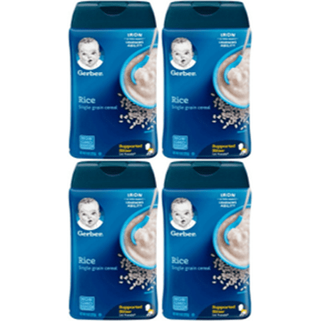(4 Pack) GERBER Single-Grain Rice Baby Cereal, 8 (Best Baby Cereal For 4 Month Old)