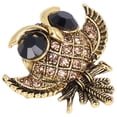 thumbnail image 1 of Broche de búho, broche de búho, broche de búho con diamantes de imitación retro, broche de pájaro, diseño de última generación, 1 of 14