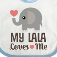 thumbnail image 4 of Inktastic My Lala Loves Me Grandkids Elephant Boys or Girls Baby Bib, 4 of 4