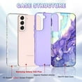 thumbnail image 5 of CASEFIV for Samsung Galaxy S22+/S22 Plus 5G Case,Marble Pattern 3 in 1 Heavy Duty Shockproof Full Body Rugged Hard PC+Soft Silicone Drop Protective Women Girls Covers,Cobalt Violet, 5 of 7