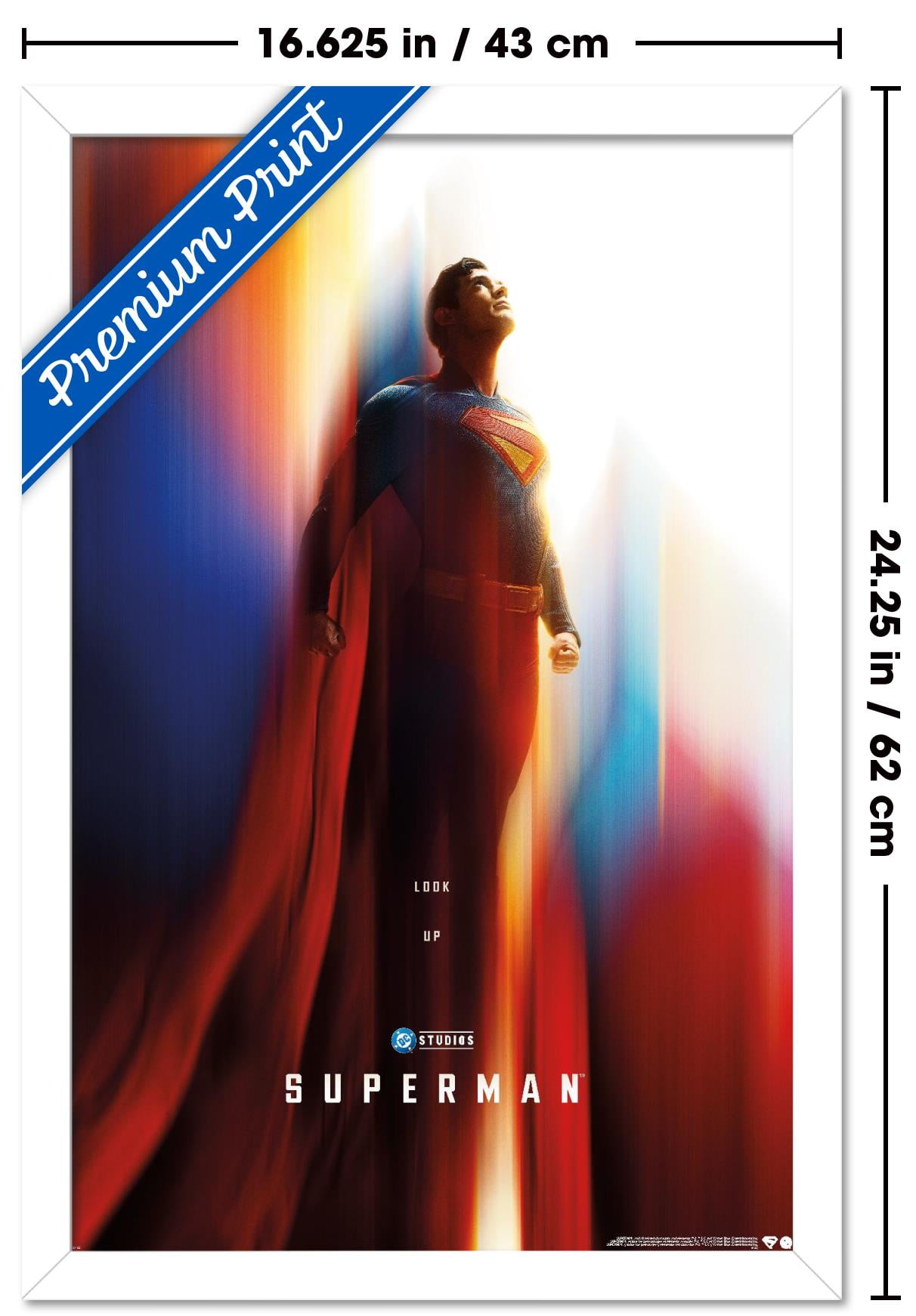 DC Studios Superman (2025) - Superman Teaser One Sheet Wall Poster, 14.725" x 22.375" Framed