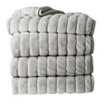 thumbnail image 1 of Nestl Ultra Plush Cozy Faux Fur Heavy Warm Rabbit Bed Blanket, 55 x 82, Silver, 1 of 5